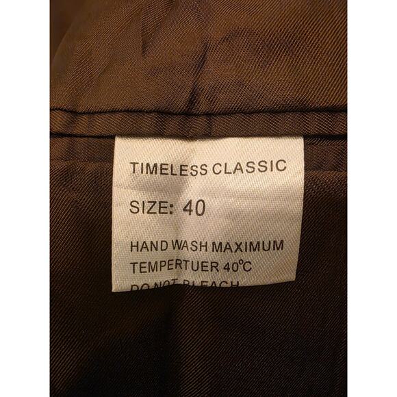 Timeless Classic Blazer Men's 40 Brown Textured 1-Button Sport Coat Jacket - Picture 4 of 9